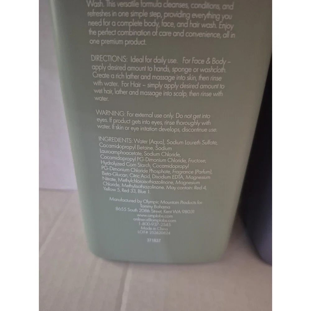 Tommy Bahama 3-in-1 All Over Wash Sandalwood Special Edition Body Hair Face...